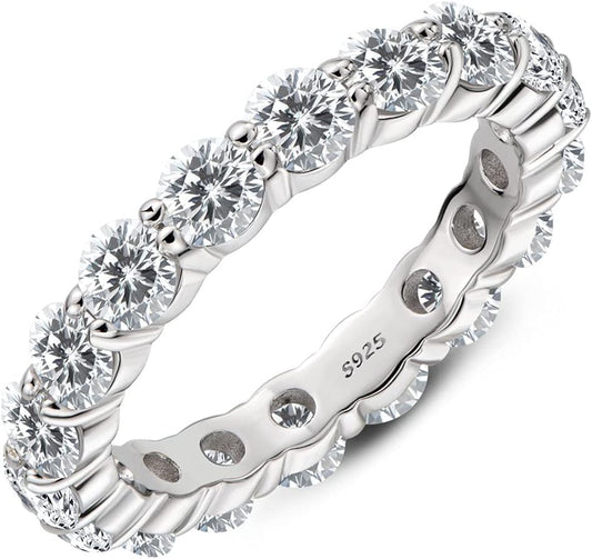 AINUOSHI Eternity Ring with Stunning Cubic Zirconia for Women