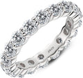 Eternity Ring for Women 925 Sterling Silver - Emerald & CZ Sparkle