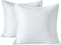 100% Cotton Quilted Euro Sham Covers 26in x 26in - Soft, Breathable