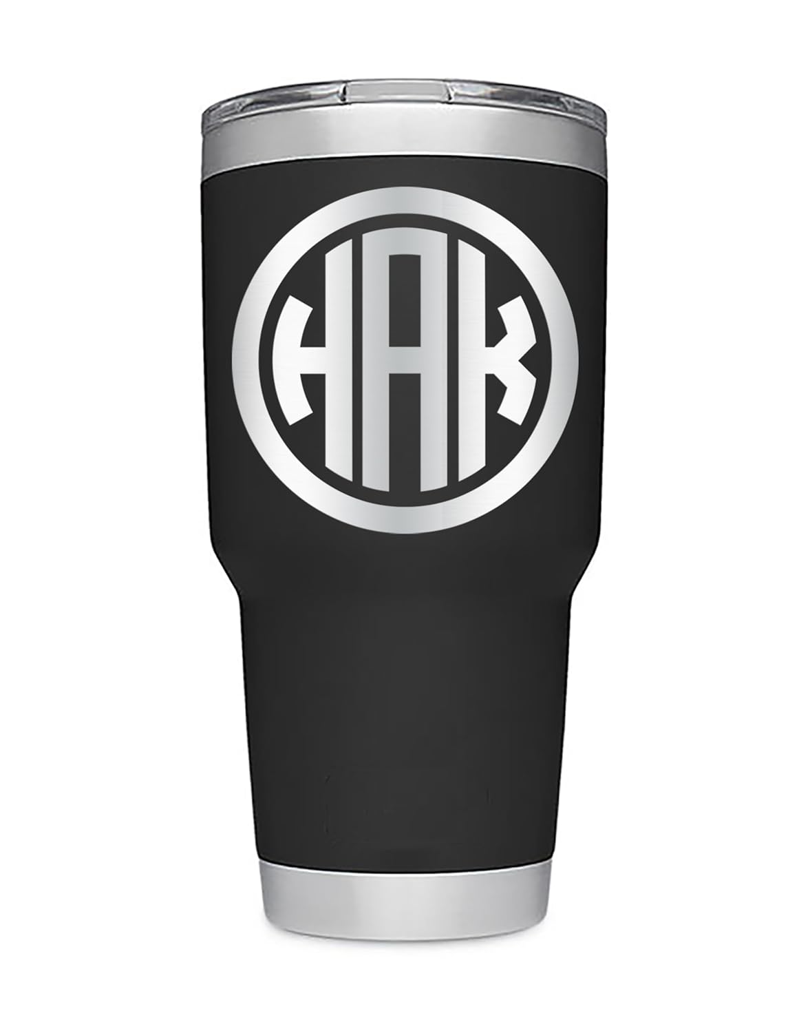 Personalized 3 Letter Circle Monogram Laser Engraved Tumblers
