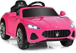 HONEY JOY Pink Ride On Car for Kids - Licensed Maserati 12V