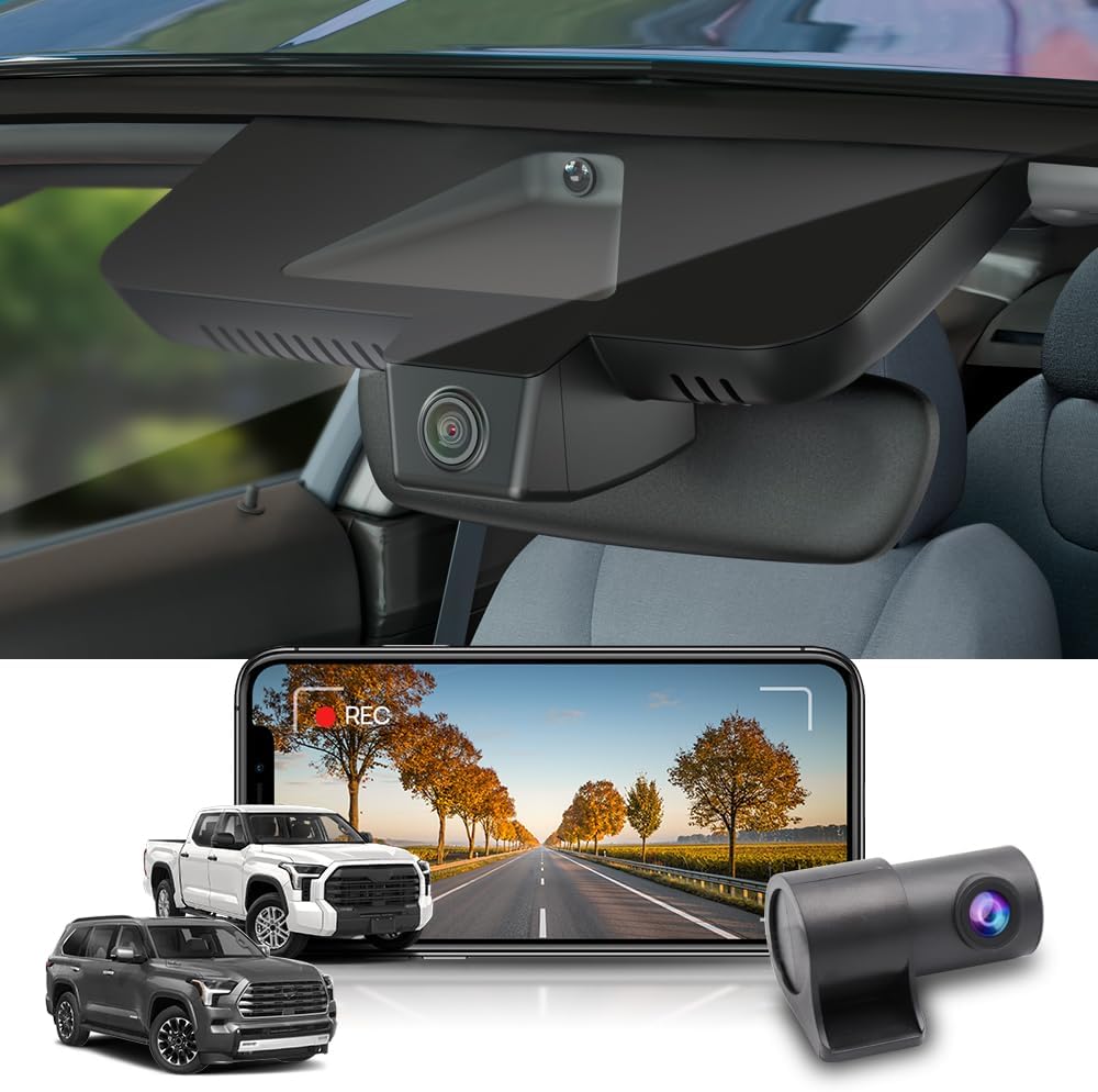 Fitcamx 2K Dual Dash Cam for Toyota Tundra & Sequoia 2022-2025