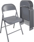 Cosco SmartFold All-Steel Folding Chair 4-Pack - Compact Storage