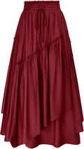 Scarlet Darkness Long Skirts for Women - Tiered Renaissance Maxi