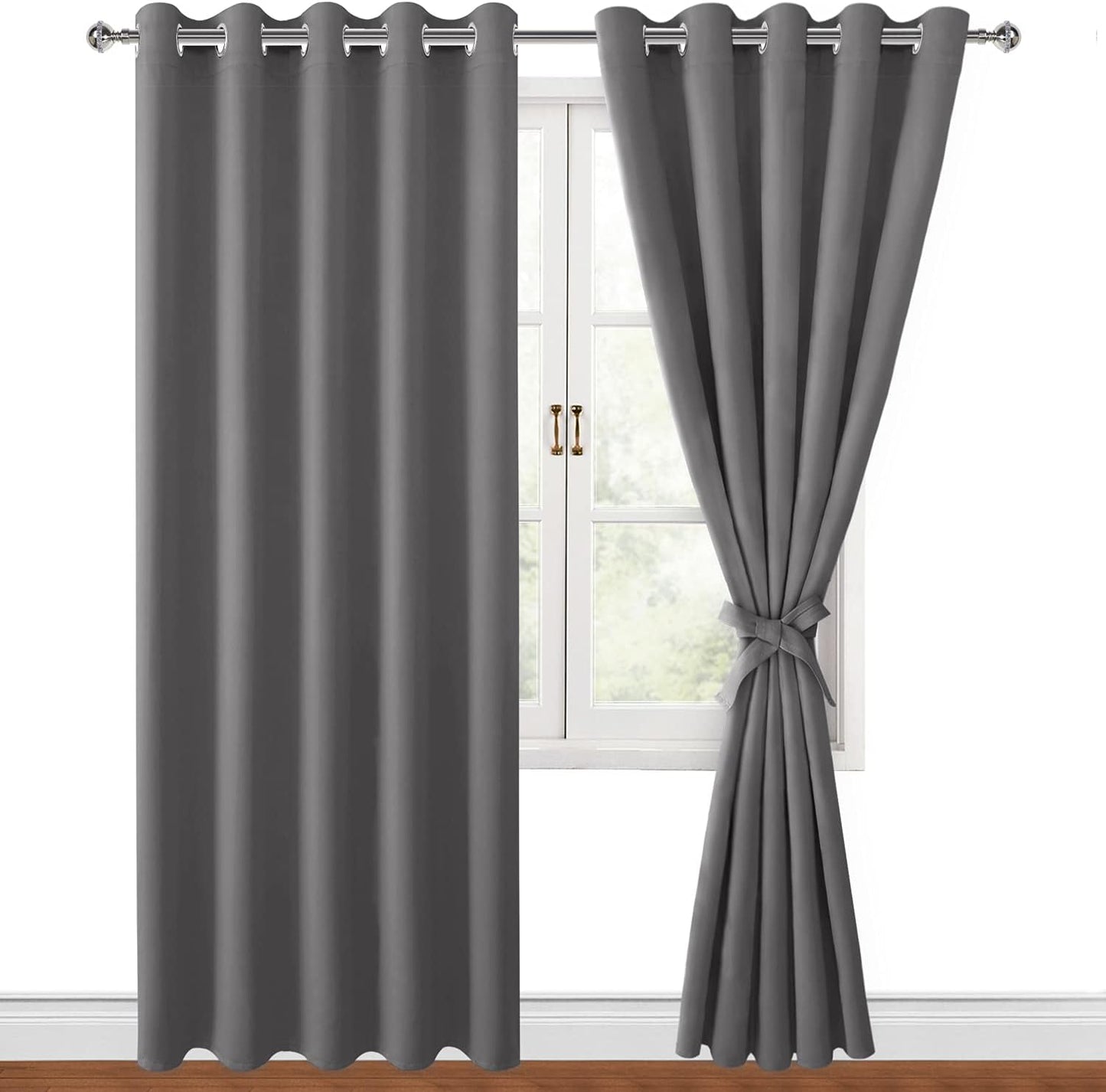 Hiasan Blackout Curtains for Bedroom - Thermal Insulated Light Grey