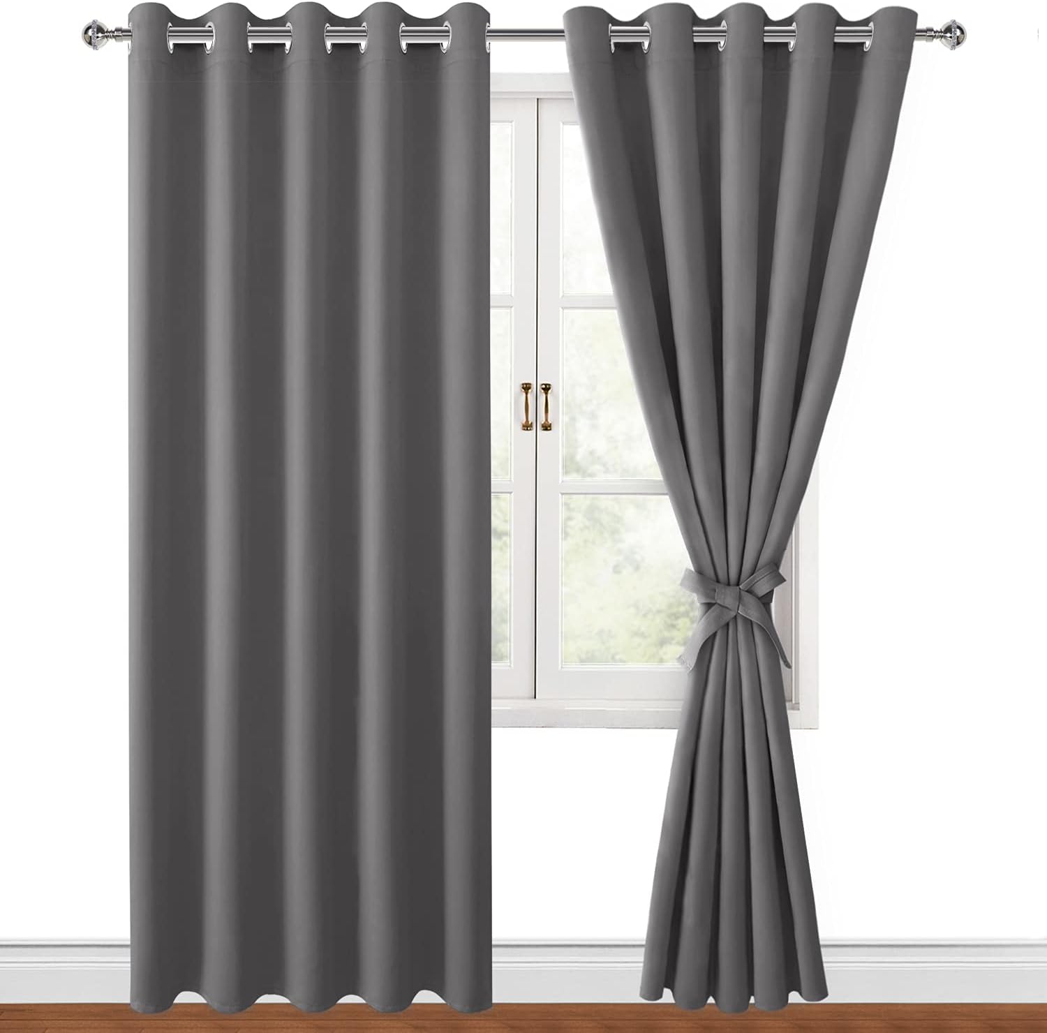 Hiasan Blackout Curtains for Bedroom - Thermal Insulated Light Grey