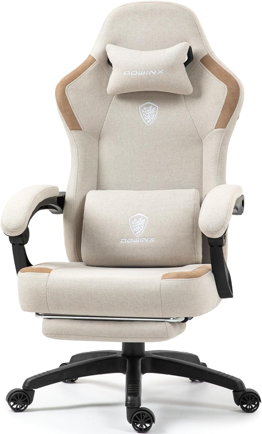 Dowinx Fabric Gaming Chair with Massage Lumbar Support