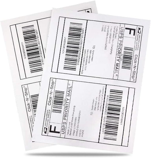 8.5 x 5.5 Half Sheet Self Adhesive Shipping Labels for Easy Use