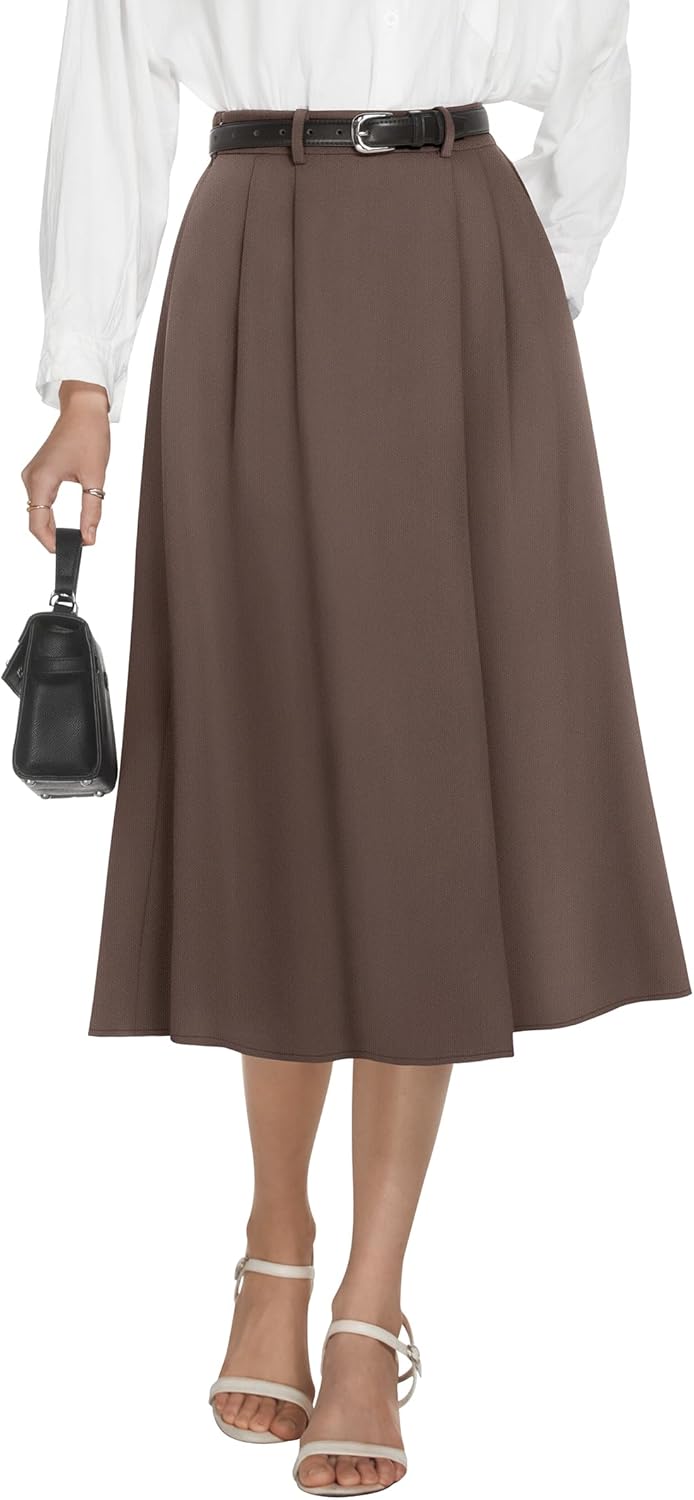 Casly Lamiit Women's High Waisted Midi Skirt for Work