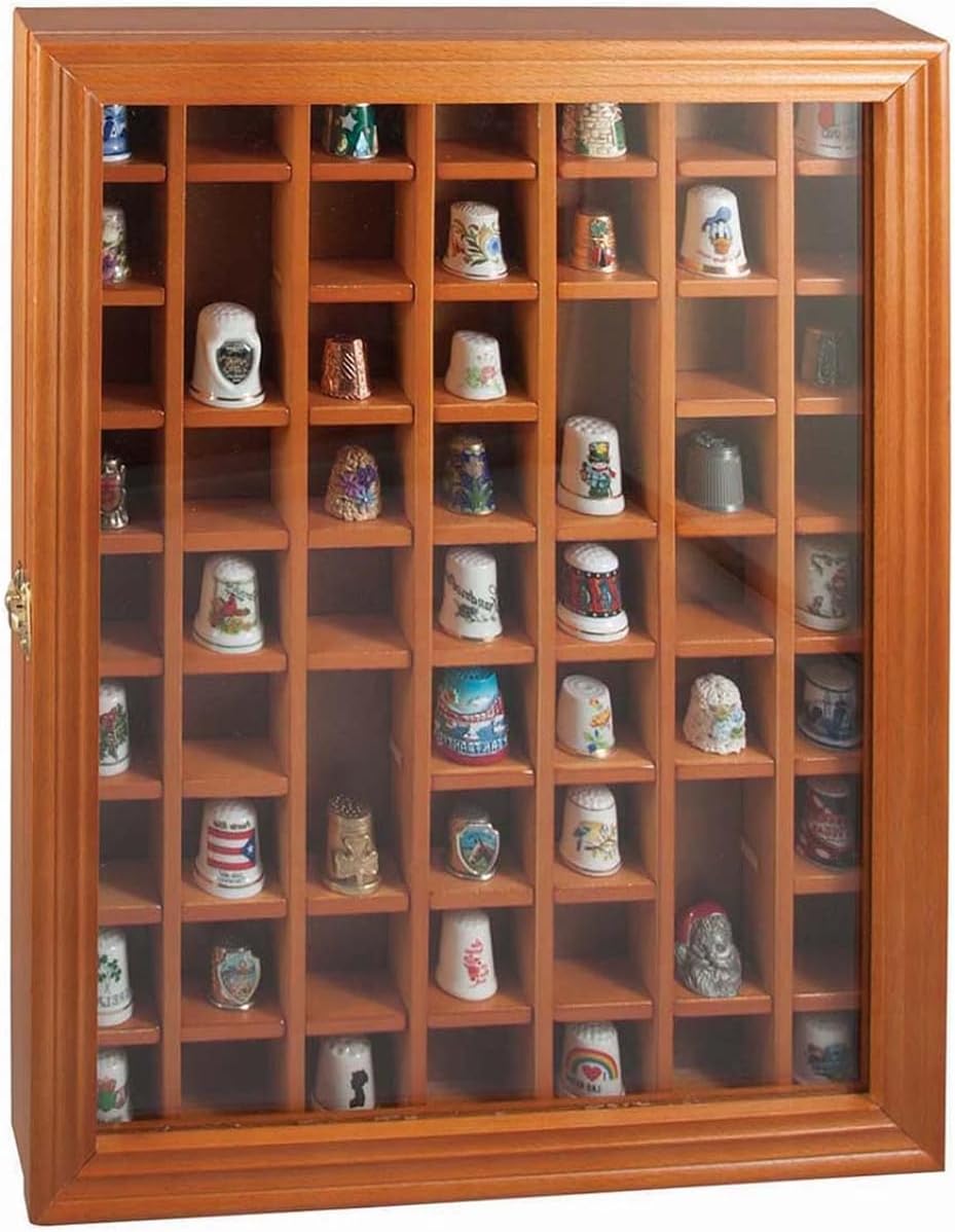 59-Thimble Deluxe Thimble Case with Glass Door for Collectors