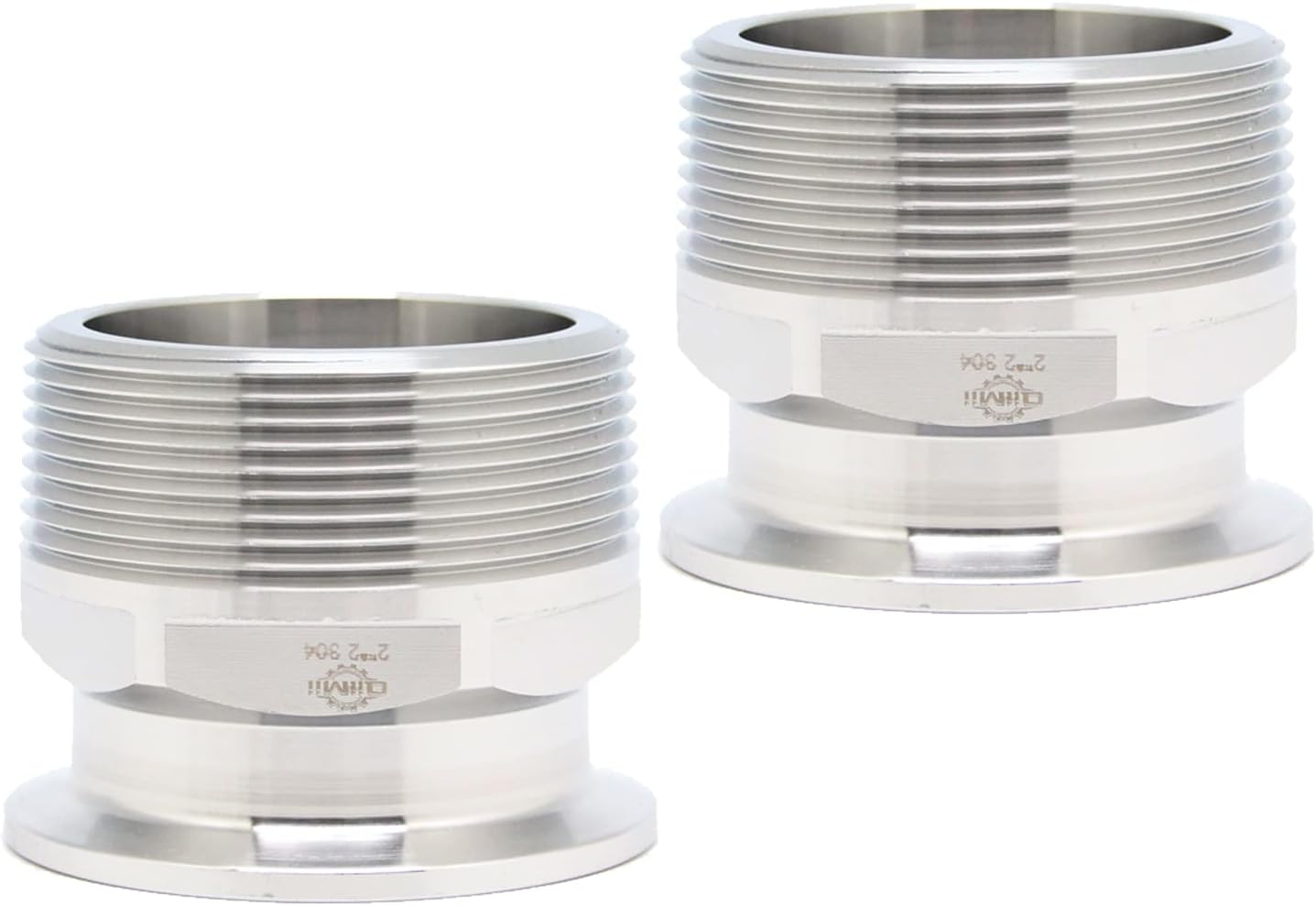 QiiMii 2 in Tri Clamp Adapter for Sanitary Pipe Fitting 2 Pack