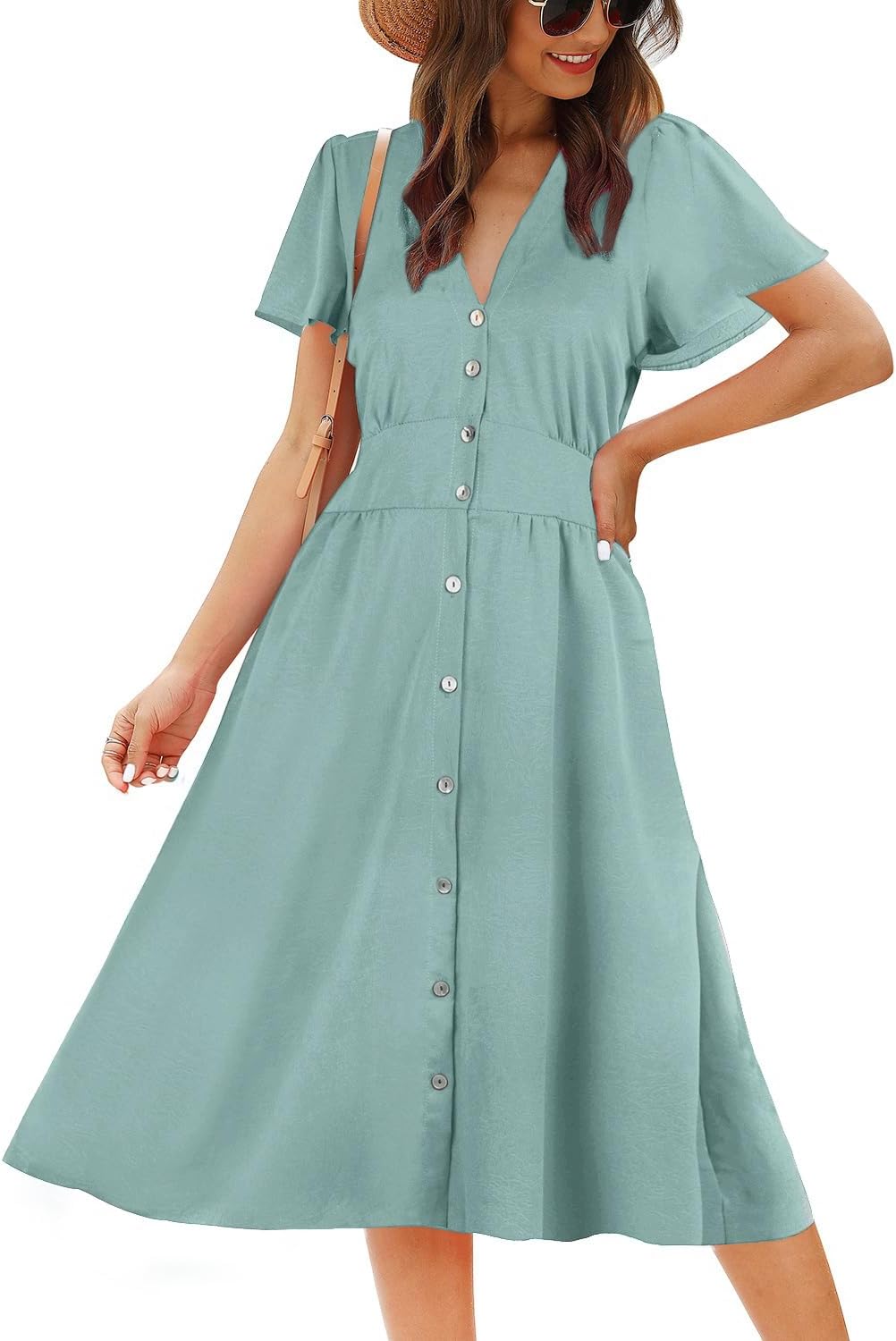 ROYLAMP Women's Floral Button Up Split Dress for Every Occasion