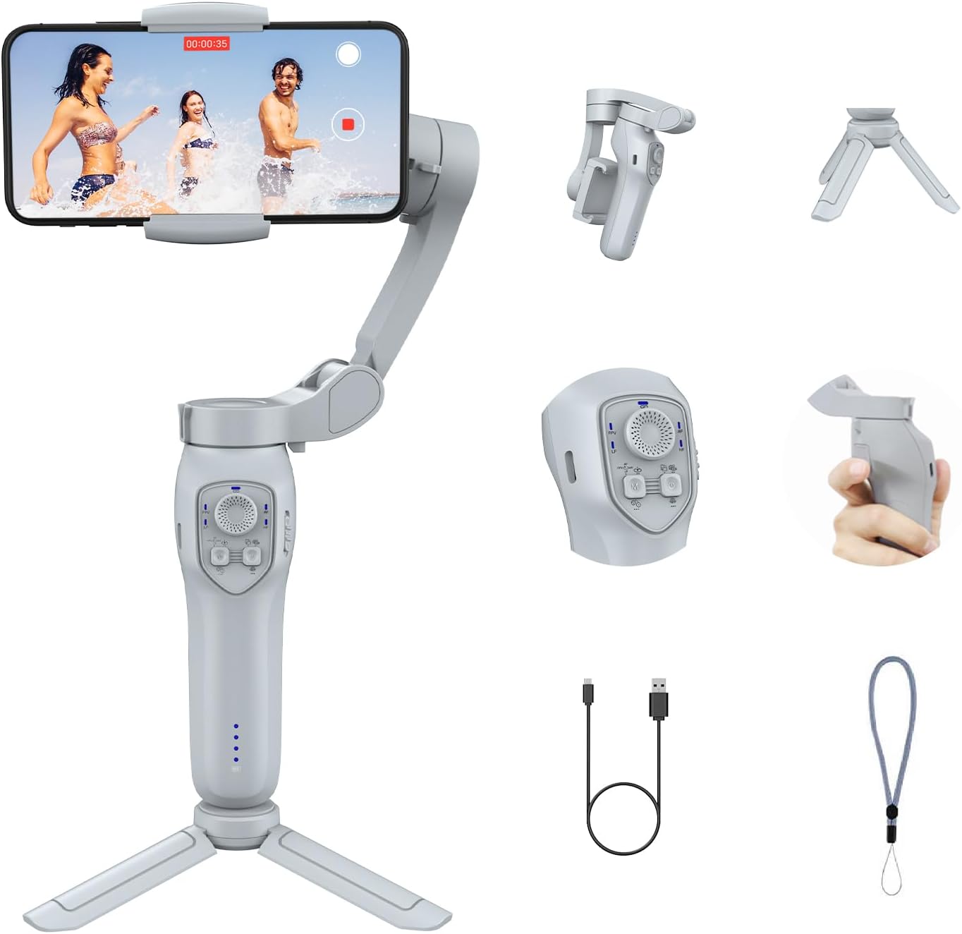 3-Axis Smartphone Gimbal Stabilizer for Smooth Video Recording