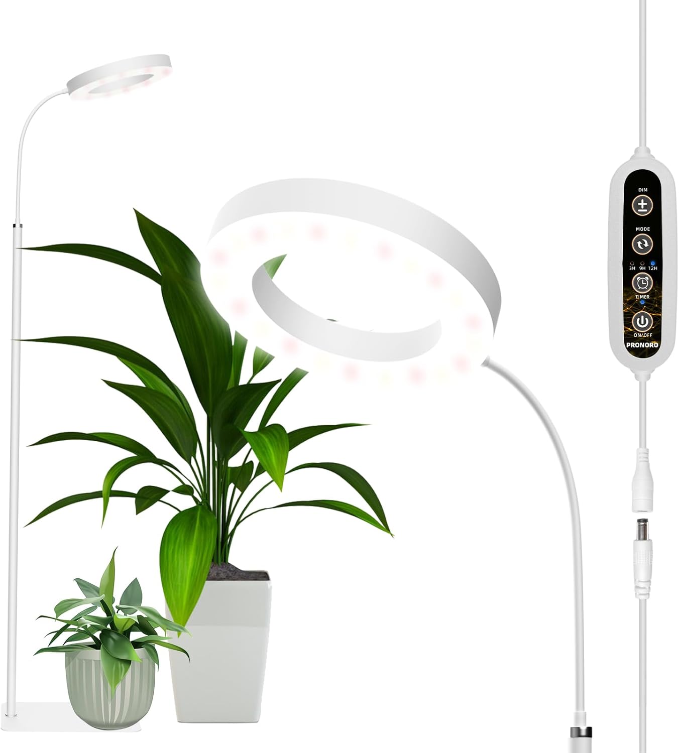 Grow Light for Indoor Plants with Adjustable Height and Timer