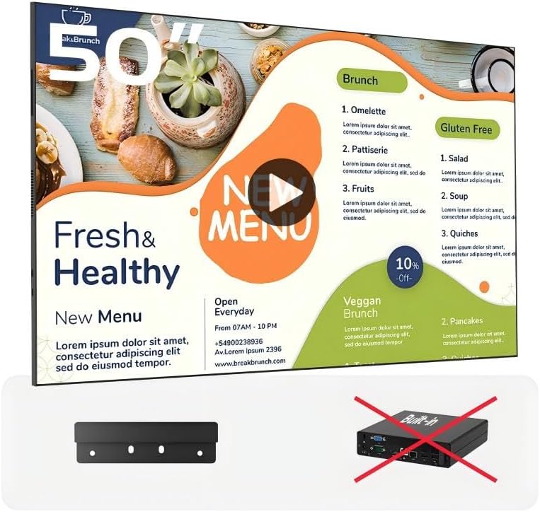 50 Inch 4K UHD Digital Signage Display for Commercial Use