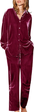 Ekouaer Velour Track Suits for Women Long Sleeve Pajama Set - Soft is
