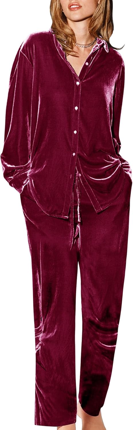 Ekouaer Velour Track Suits for Women: Chic Pajama Set