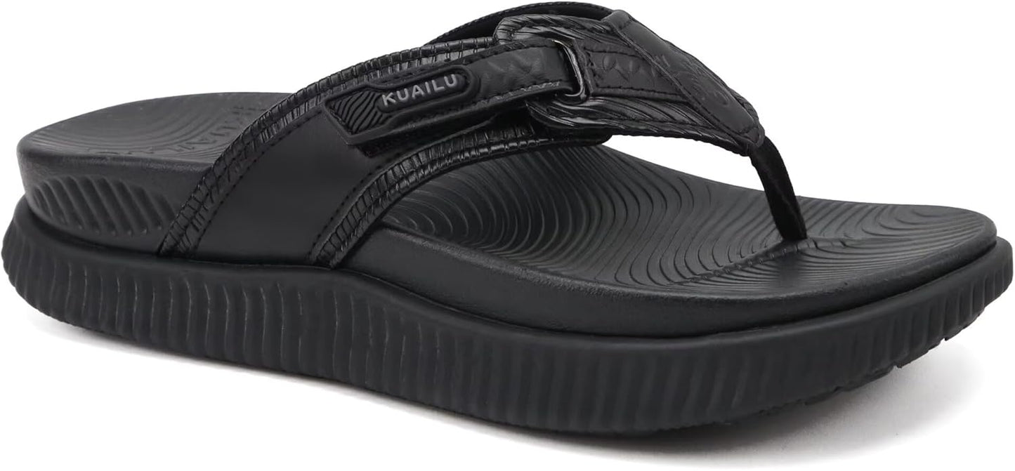 KuaiLu Womens Orthotic Cushion Flip Flops for Summer Comfort