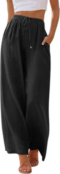 LILLUSORY Women's Linen Palazzo Pants Wide Leg - Airy Summer Comfort