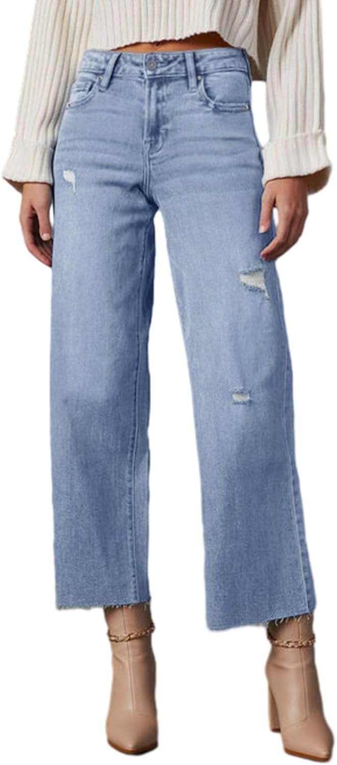 Dokotoo Womens High Waist Baggy Jeans for Casual Style