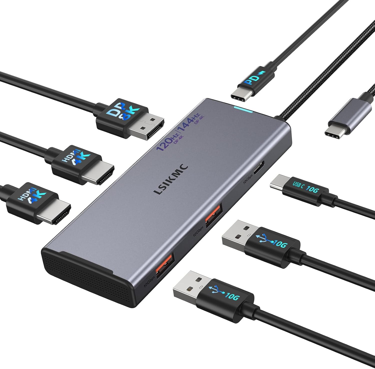 USB-C Laptop Docking Station for Triple Monitor Workstation