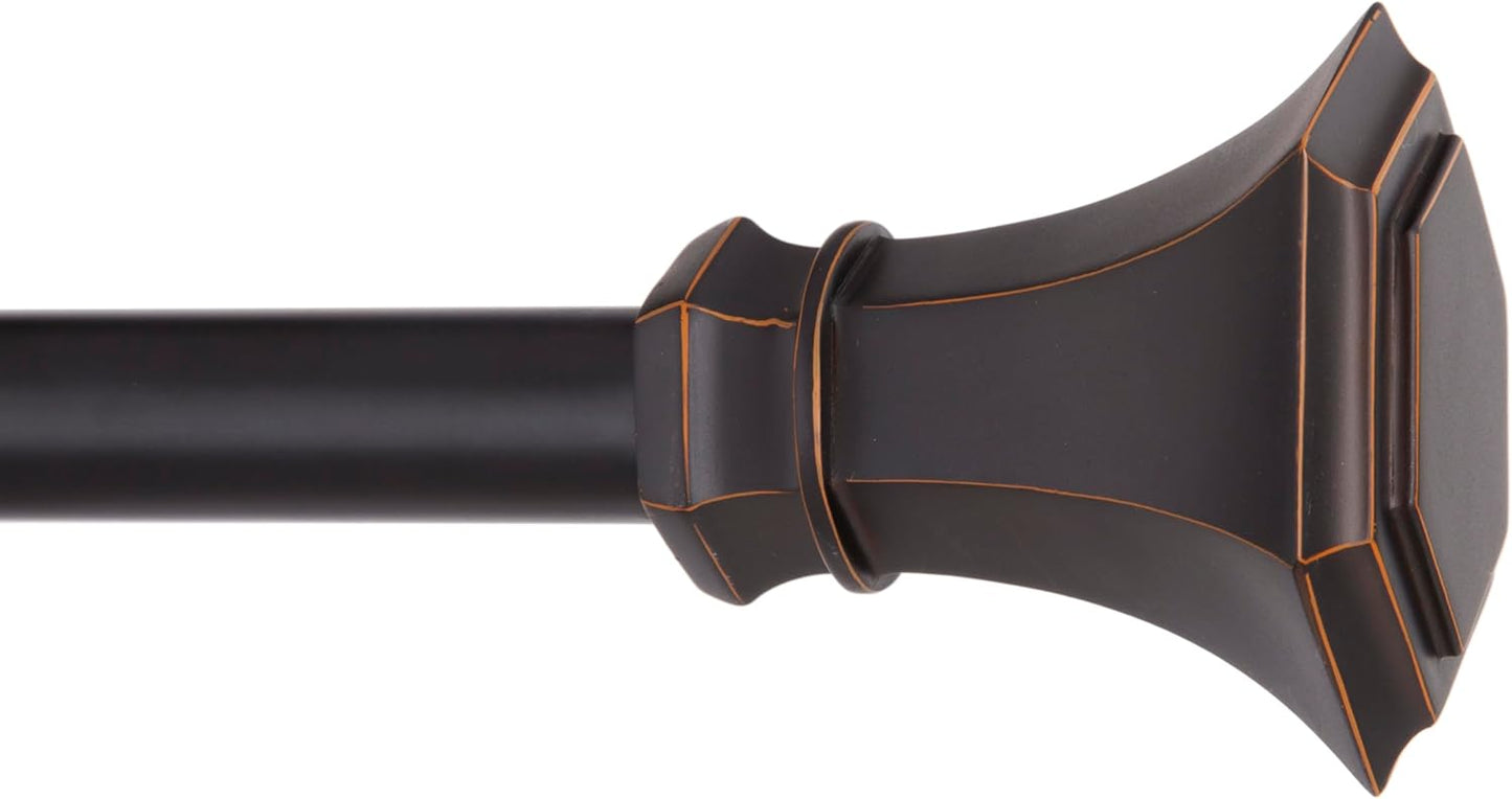 Kenney Martel Geometric Trumpet Curtain Rod - Adjustable, Blackened Copper Finish