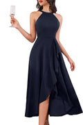 Dressystar Halter Split Hem Party Dress - Elegant Long Prom Maxi