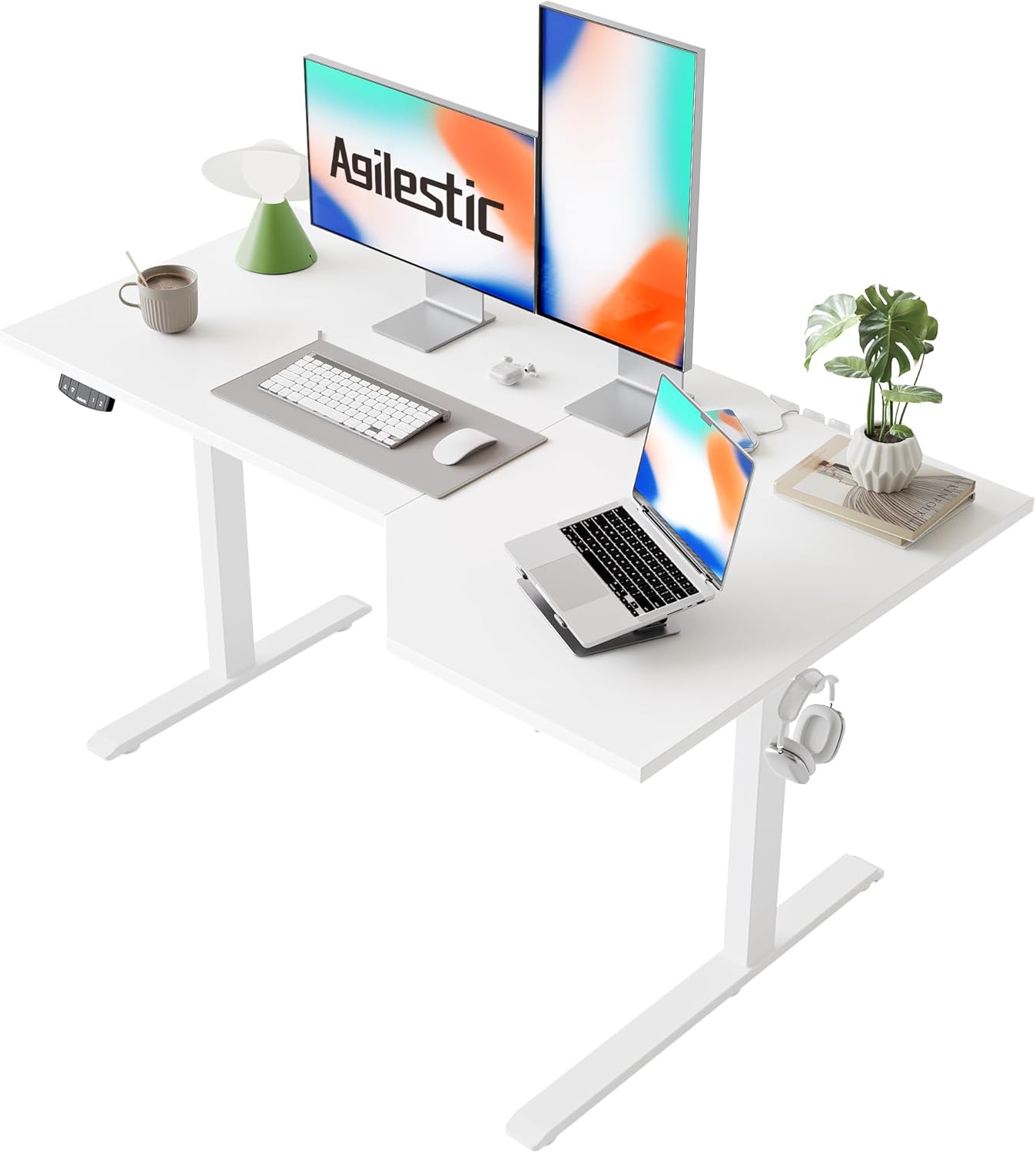 Agilestic Electric Standing Desk: L-Shaped 55 in Ergonomic Design