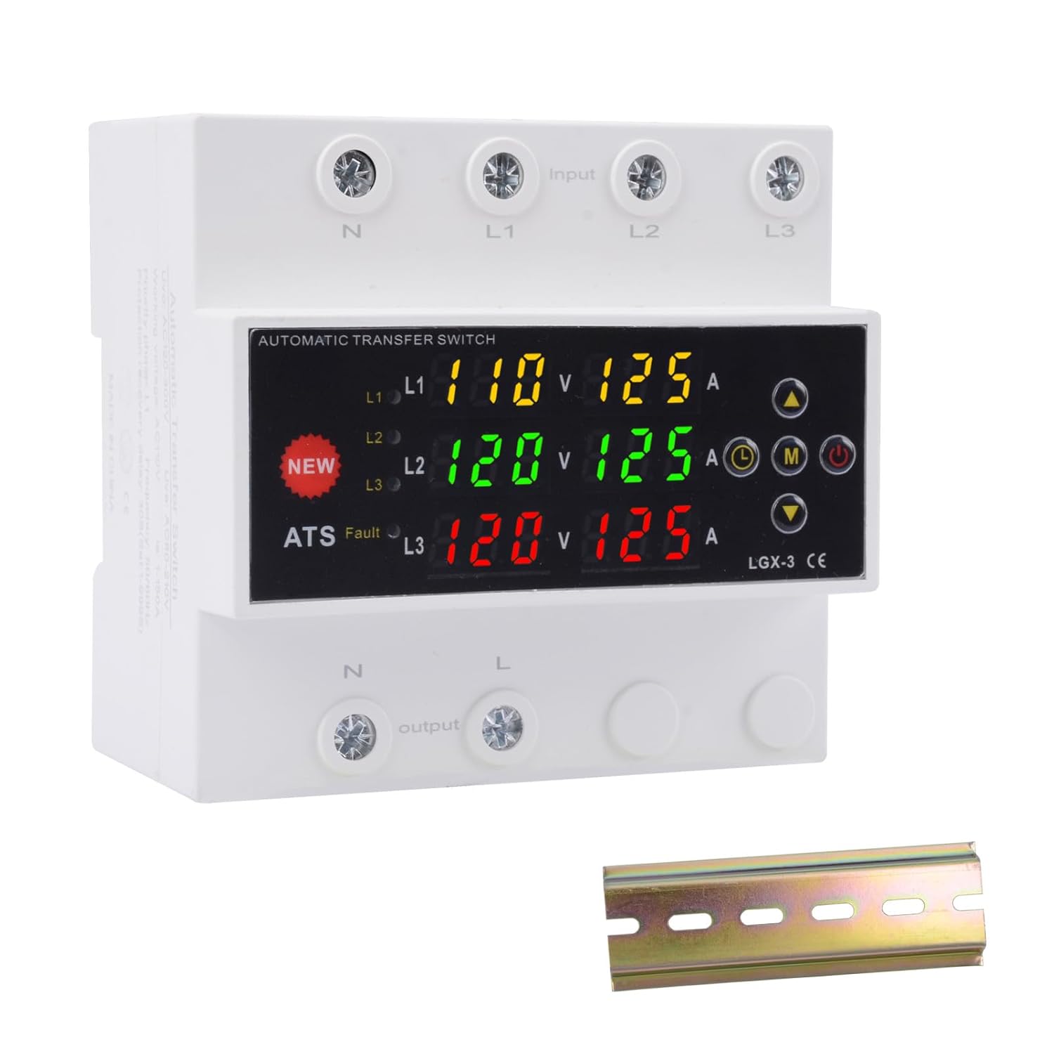 125A Triple Power Automatic Transfer Switch with Protection Features