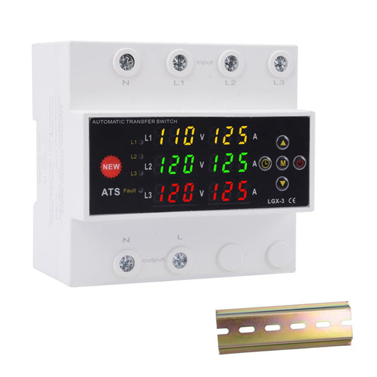 125A Triple Power Automatic Transfer Switch with Protection Features
