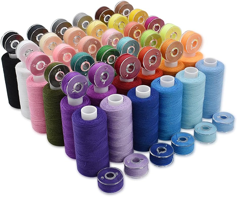 72Pcs 36 Colors Bobbins & Thread - 400 Yards - All-in-One Sewing Kit