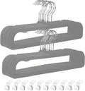 Velvet Pants Hangers 20 Pack Grey - Slim Non Slip Trouser Hangers