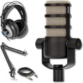 Rode PodMic Dynamic Podcast Microphone with Boom Arm and Headphones