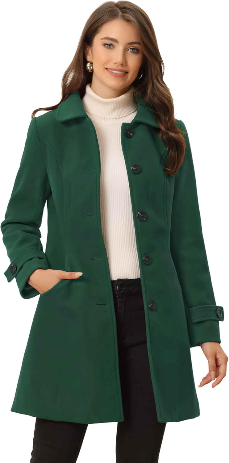 Allegra K Women's Winter Outerwear A-line Pea Coat for Style