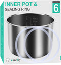 Inner Pot for Instant Pot 6 Qt with 2-Pack Silicone Sealing Rings