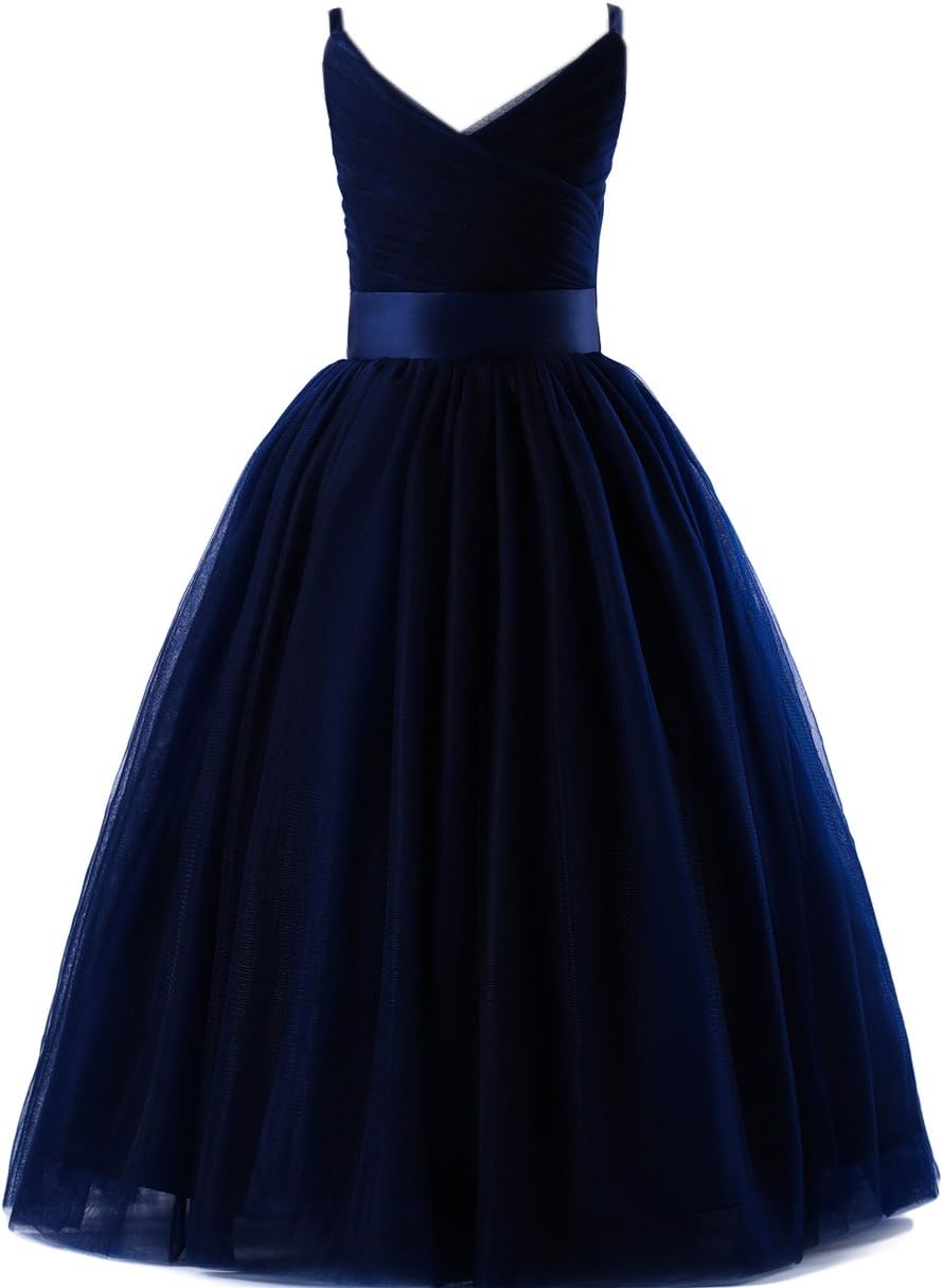 Glamulice Flower Girls Tulle Dress for Weddings and Parties
