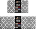 GORILLA GRIP 2 Pack Cushioned Kitchen Mats 17x29 + 17x59 - Grey White