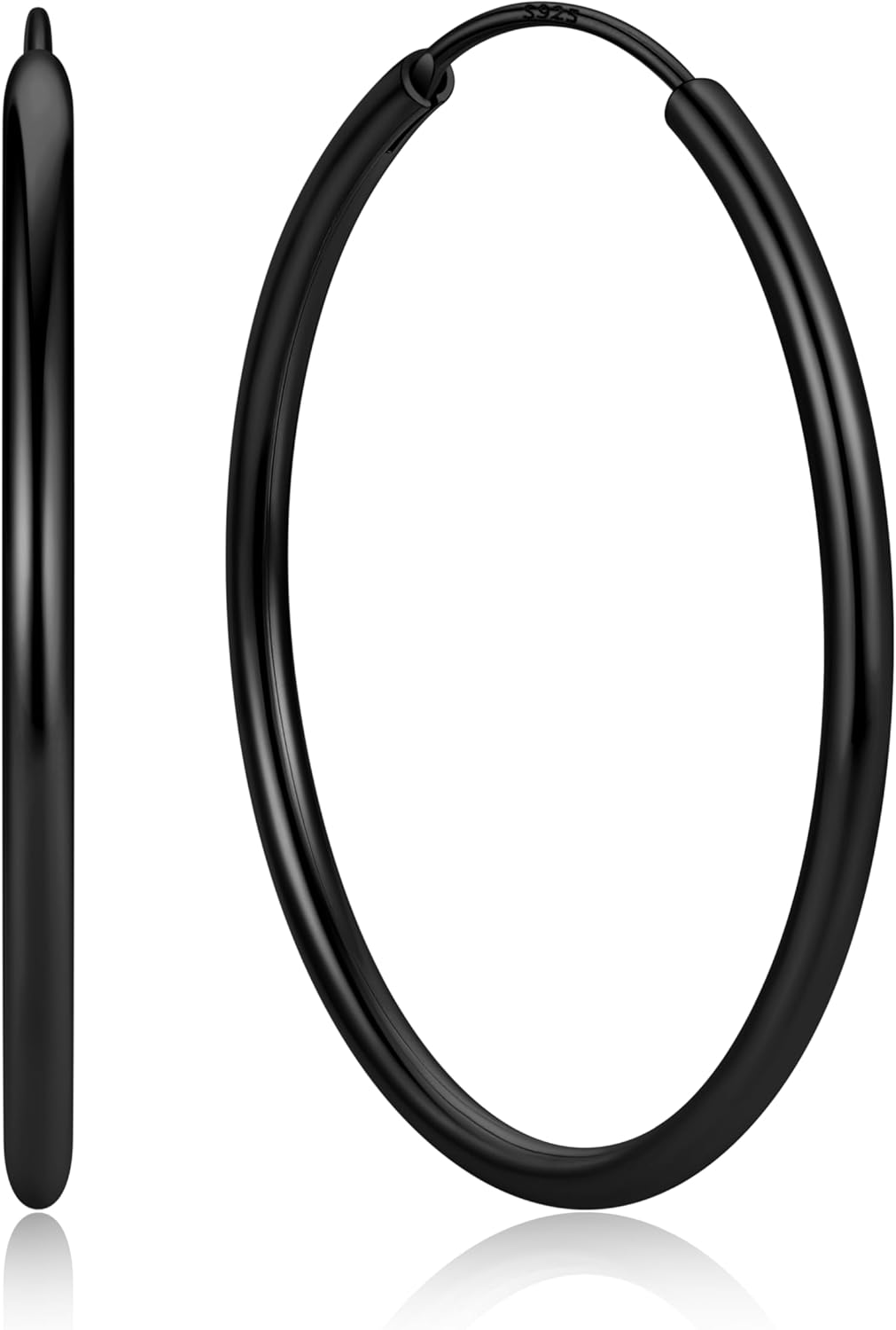 ChicSilver Hypoallergenic 925 Sterling Silver Hoop Earrings for Women