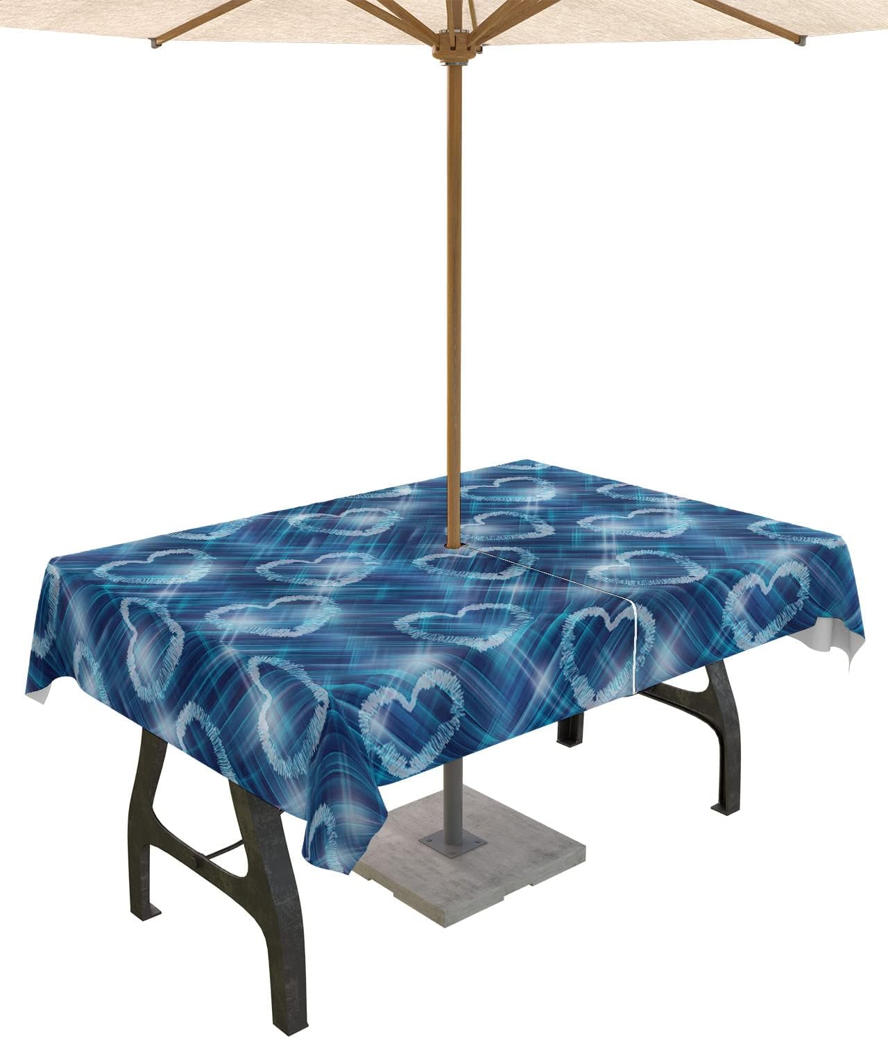 Waterproof Love Heart Tablecloth