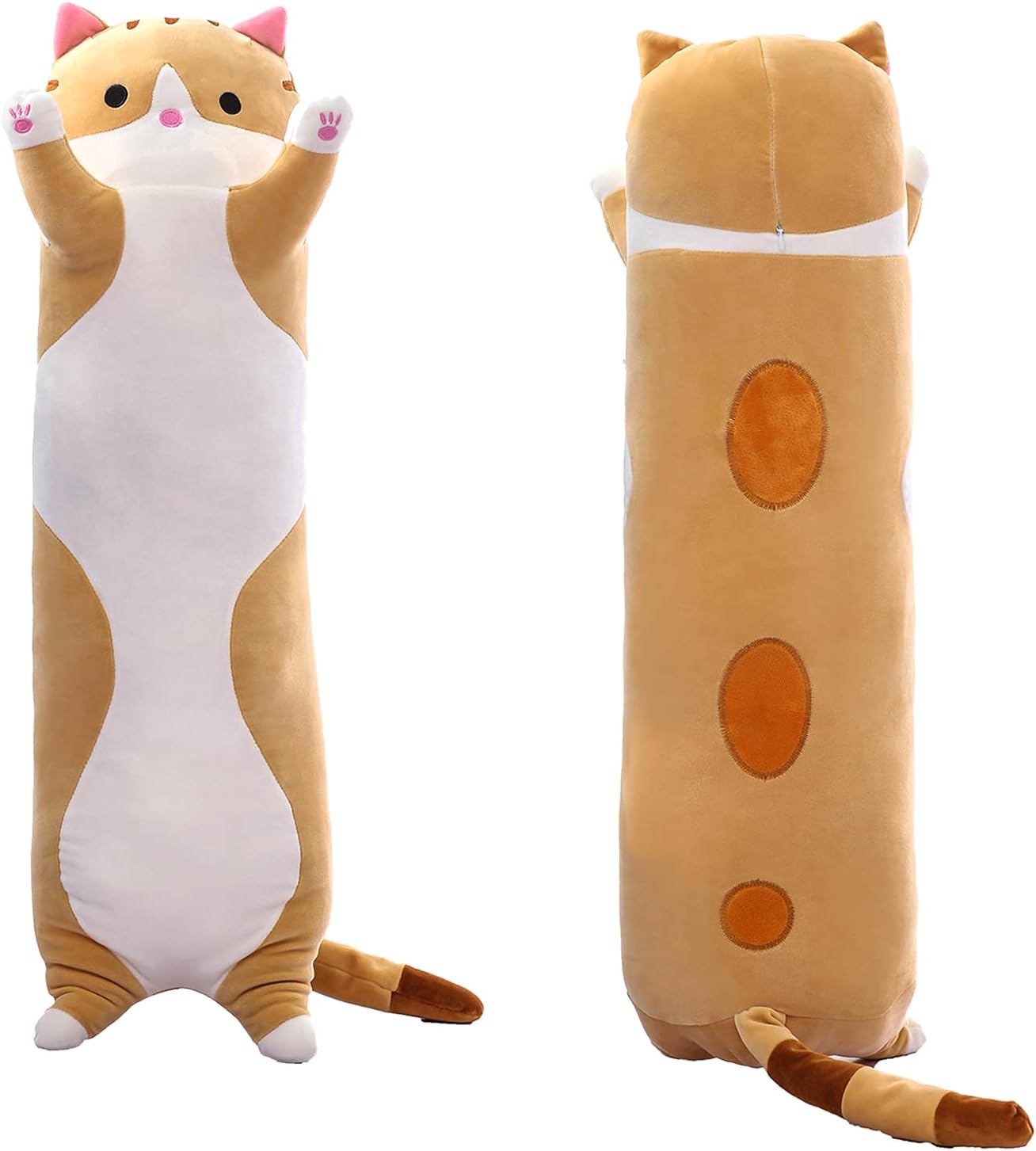 Cute Cat Plush Long Body Pillow for Kids and Cuddling Fun