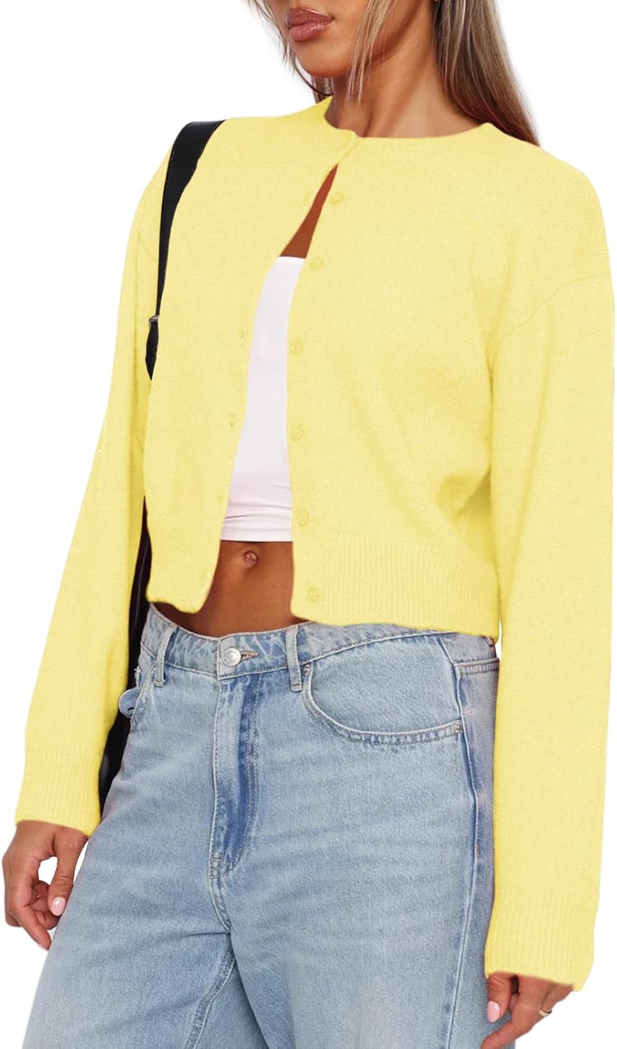 Cropped Cardigan Sweaters for Women - Stylish Y2K Knit Top