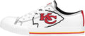 FOCO Women's Big Logo Low Top White Canvas Sneakers - Fan Style design
