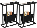 Yusong Narrow Side Table for Small Spaces - Slim End Table Set of 2