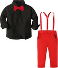 Toddler Boys Suit with Suspender Baby Wedding Dress Outfit