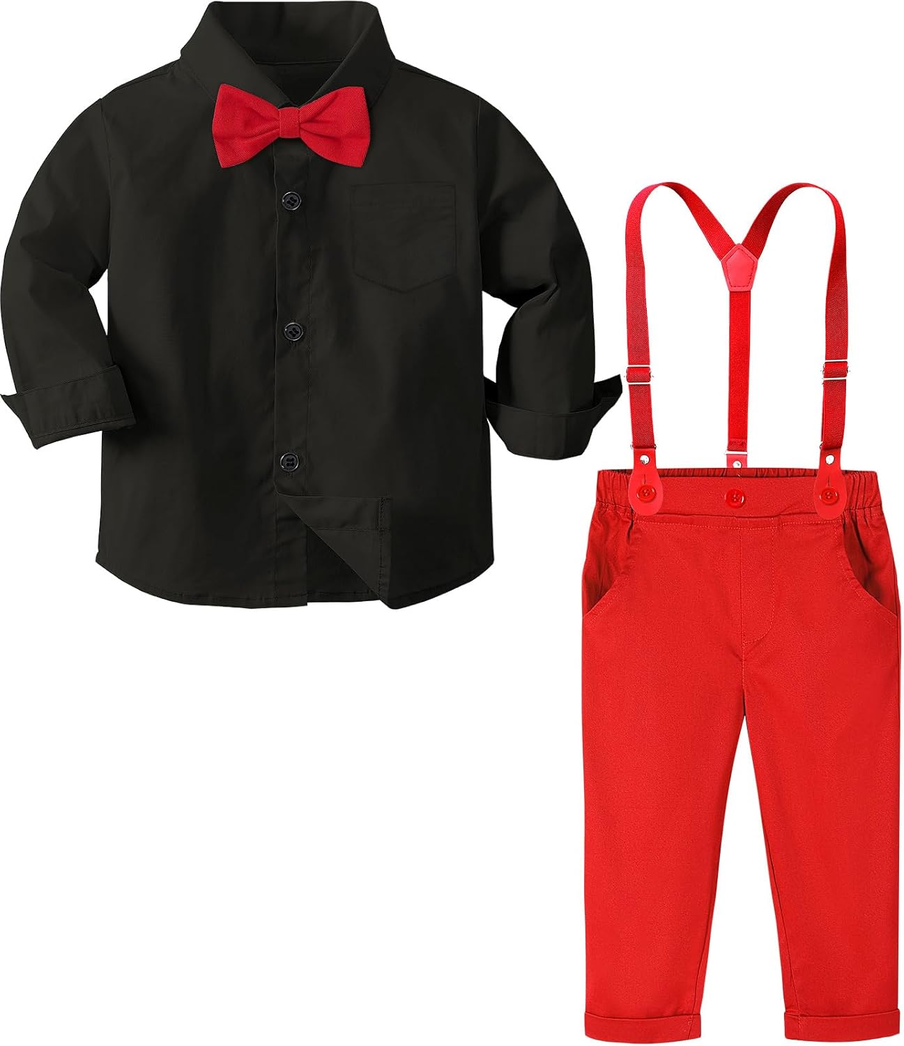 Toddler Boys Suit with Suspender for Weddings and Special Events