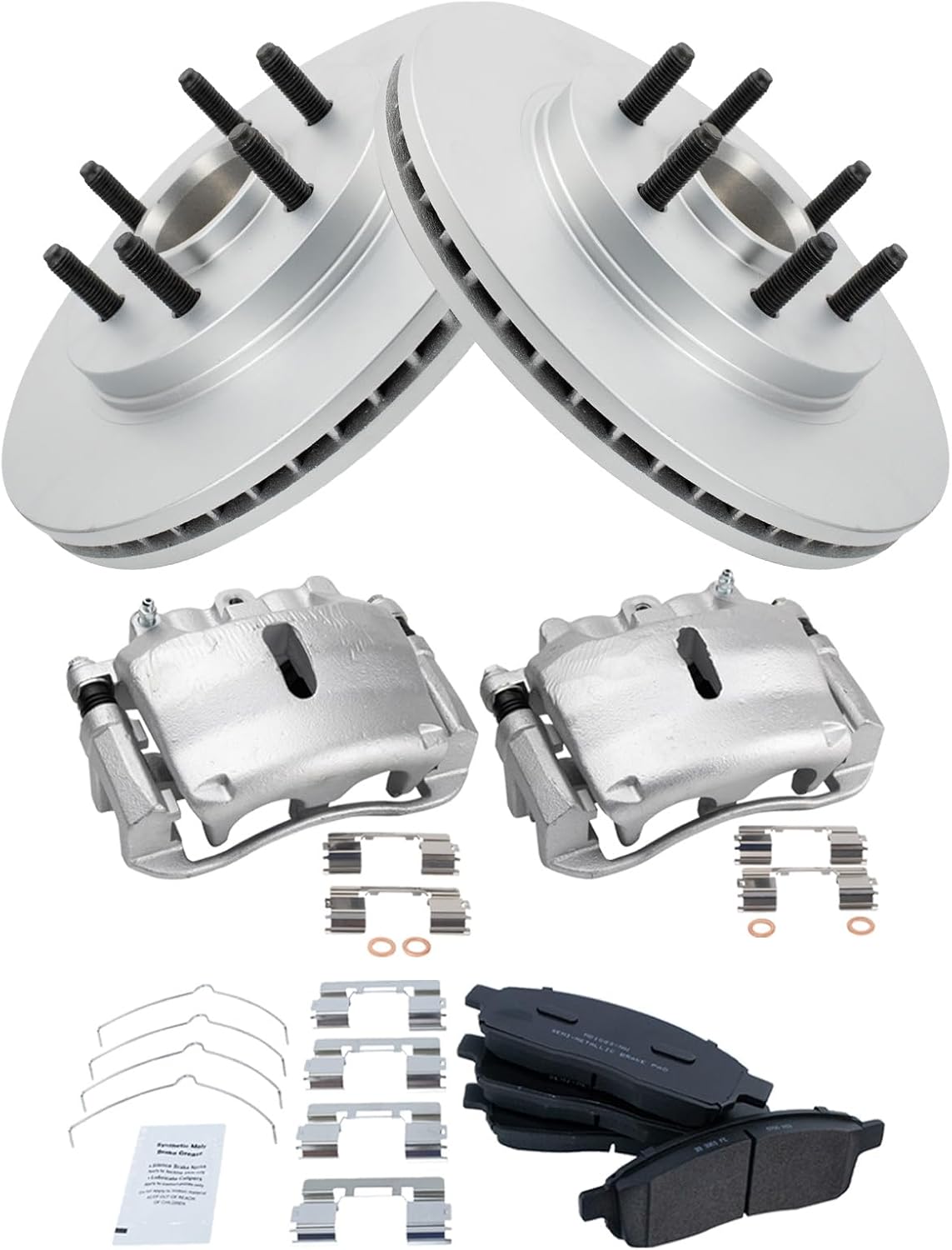 TRQ Front Brake Pad & Rotor Kit for 2004 Ford F-150 Performance