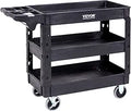 VEVOR Utility Service Cart: Heavy Duty 3 Shelf Rolling Cart