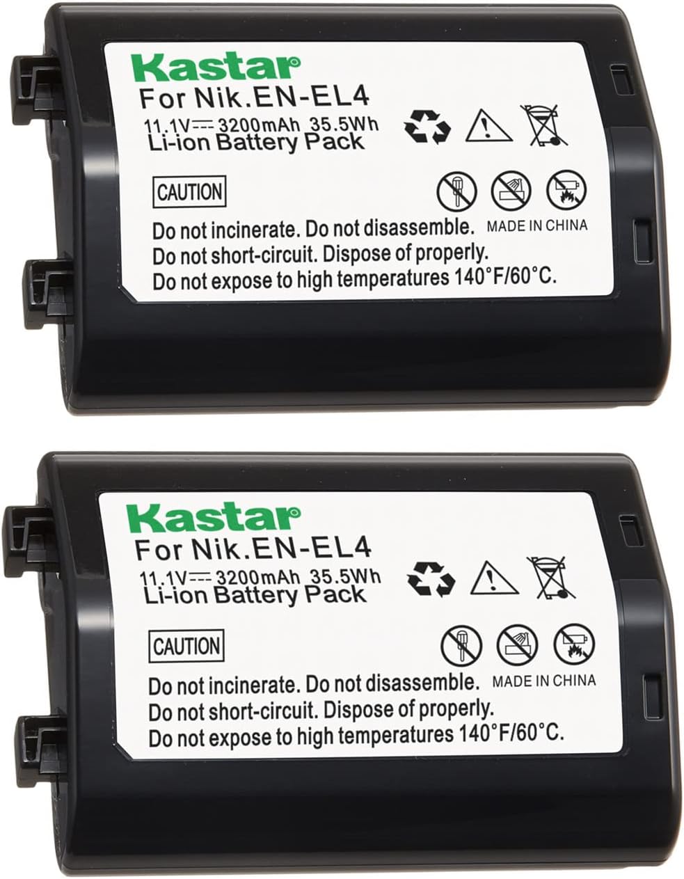 Kastar Battery 2-Pack for Nik EN-EL4, D2X, D3, D700 Cameras