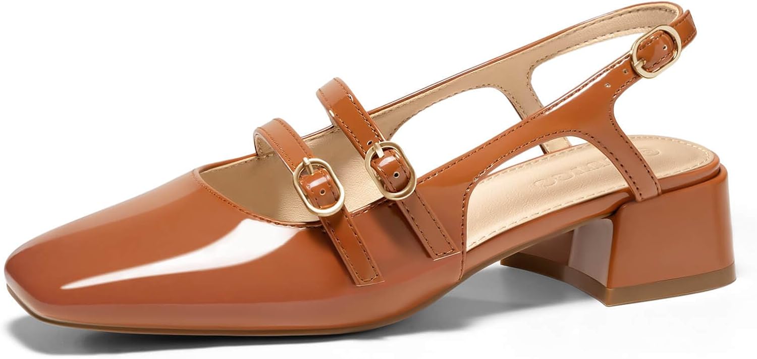 Coutgo Womens Mary Jane Chunky Low Heels for Every Occasion