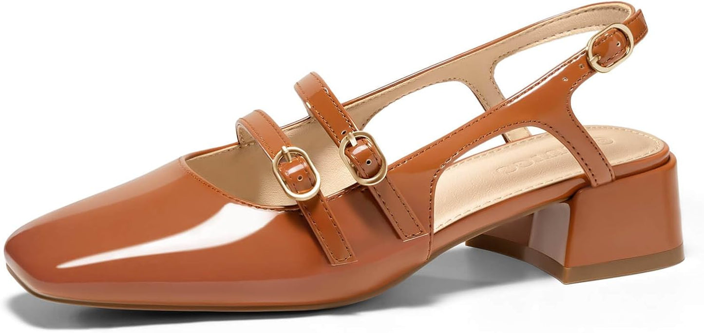 Coutgo Womens Mary Jane Chunky Low Heels for Every Occasion